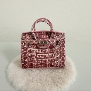 Genuine Snake Belly Mini Bag Charm w/ Display Case Rare Collectible